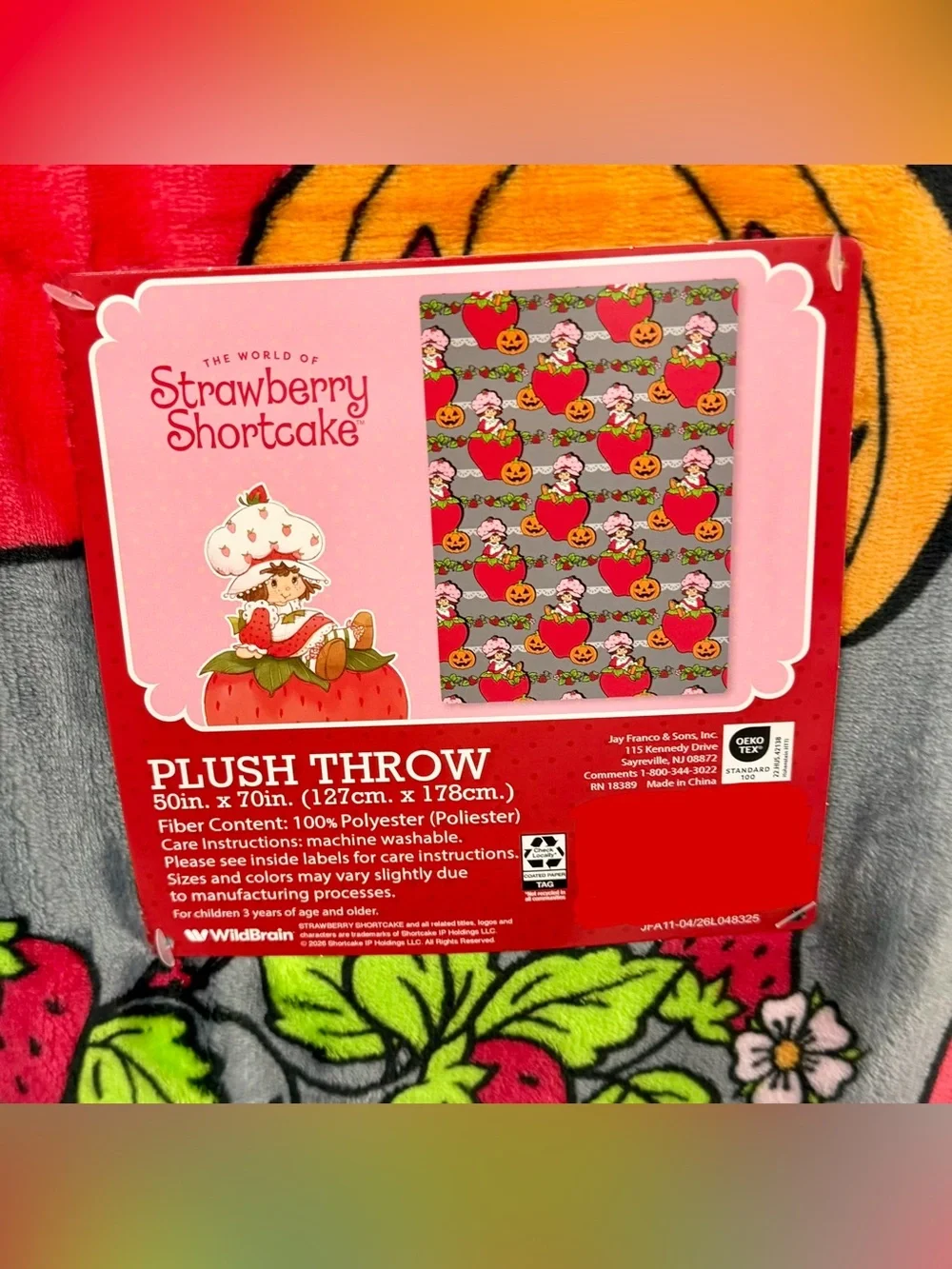 Strawberry shortcake Halloween blanket throw
